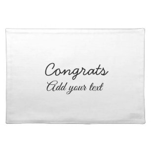 Simple minimal congratulations graduation add your cloth placemat