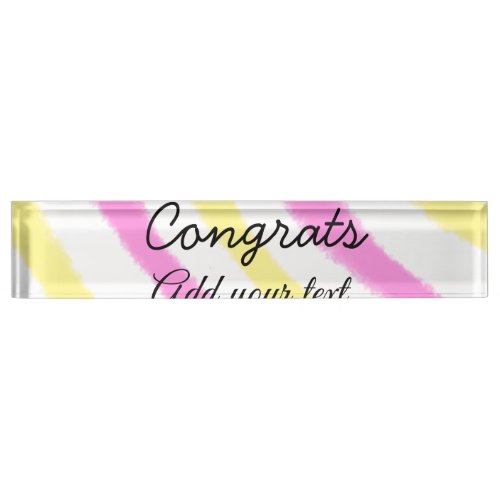 Simple minimal congratulations graduation add your desk name plate