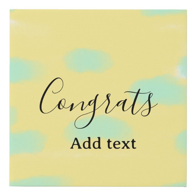 Simple minimal congratulations graduation add your faux canvas print (Front)