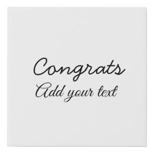 Simple minimal congratulations graduation add your faux canvas print