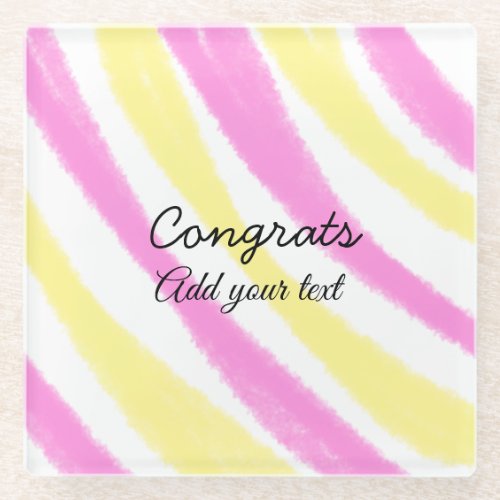 Simple minimal congratulations graduation add your glass coaster