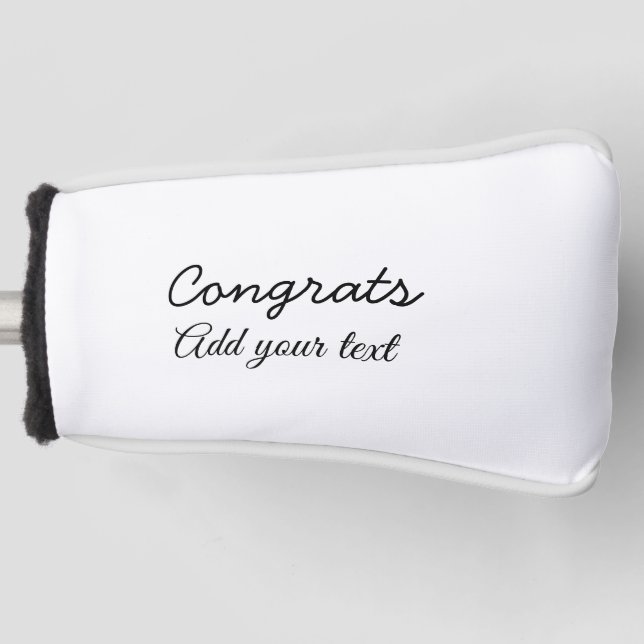 Simple minimal congratulations graduation add your golf head cover (Front)