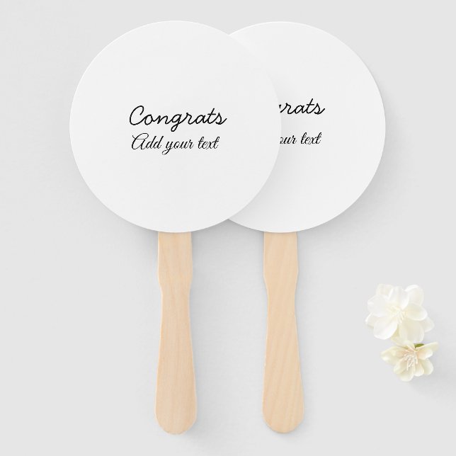 Simple minimal congratulations graduation add your hand fan (Front and Back)