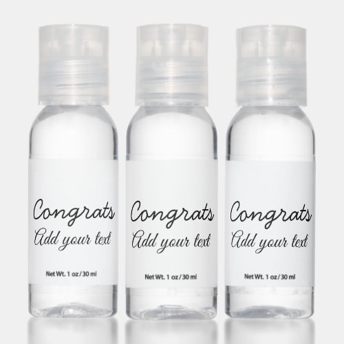 Simple minimal congratulations graduation add your hand sanitizer