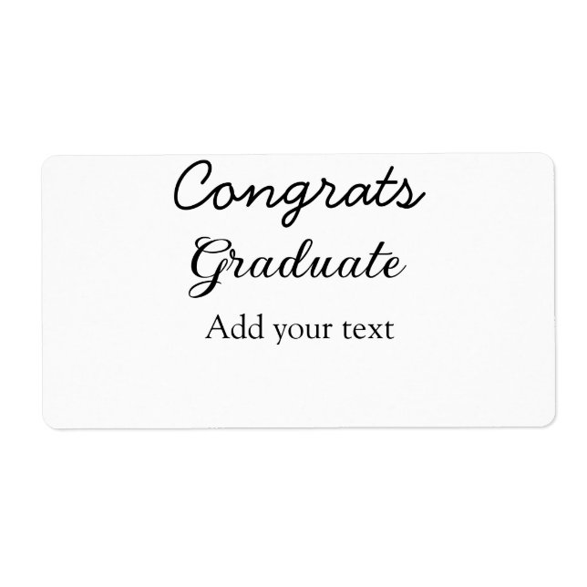 Simple minimal congratulations graduation add your label (Front)