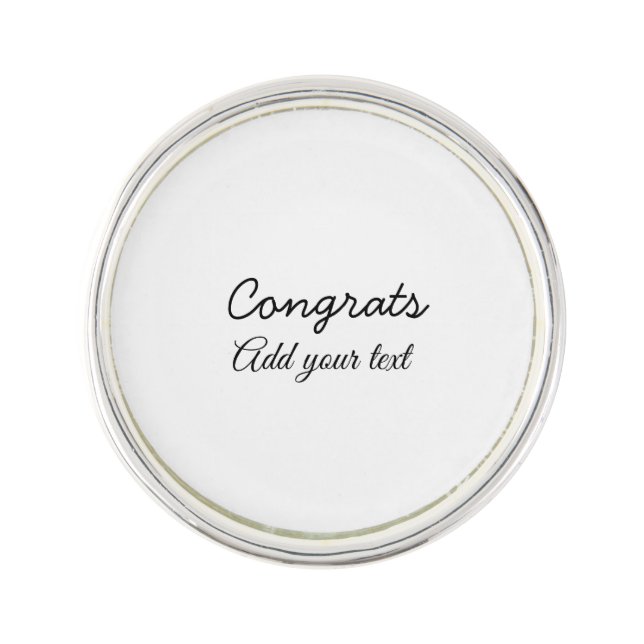 Simple minimal congratulations graduation add your lapel pin (Front)