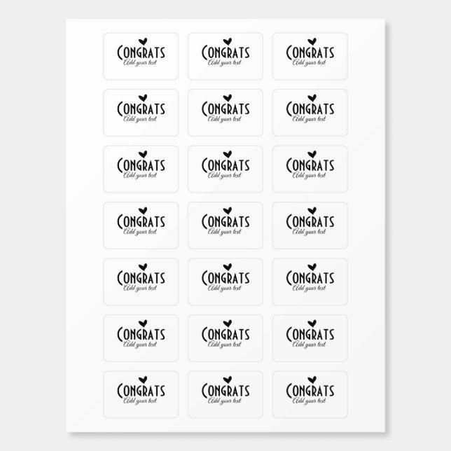 Simple minimal congratulations graduation add your matchboxes (Sticker Sheet)