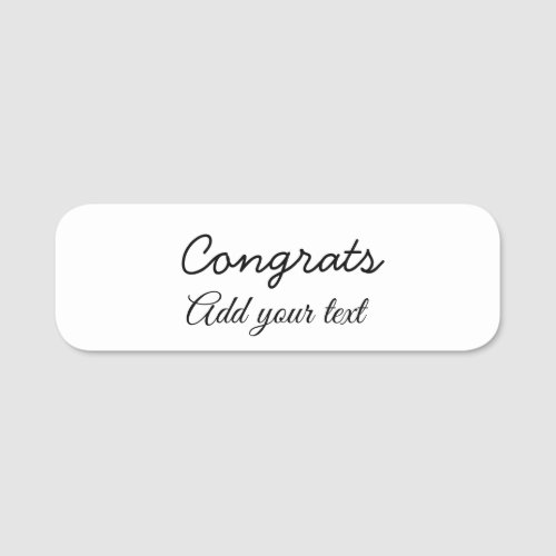 Simple minimal congratulations graduation add your name tag