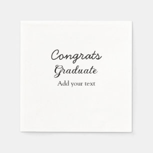Simple minimal congratulations graduation add your napkins