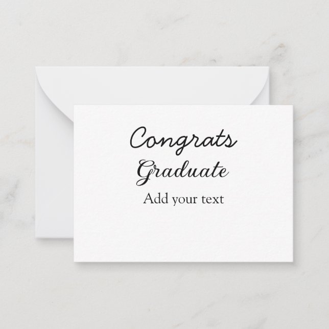 Simple minimal congratulations graduation add your note card (Front)