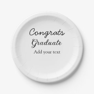Simple minimal congratulations graduation add your paper plates