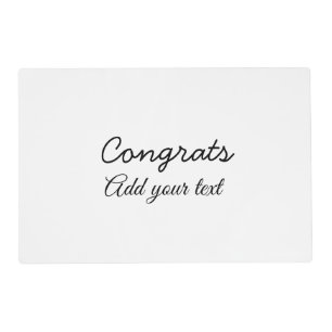 Simple minimal congratulations graduation add your placemat