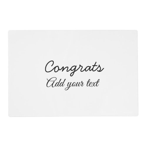 Simple minimal congratulations graduation add your placemat