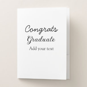 Simple minimal congratulations graduation add your pocket folder