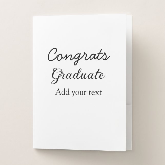 Simple minimal congratulations graduation add your pocket folder (Front)