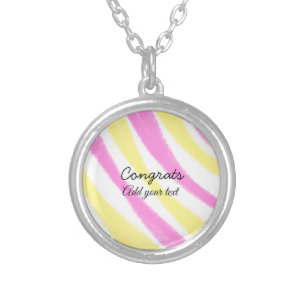 Simple minimal congratulations graduation add your silver plated necklace