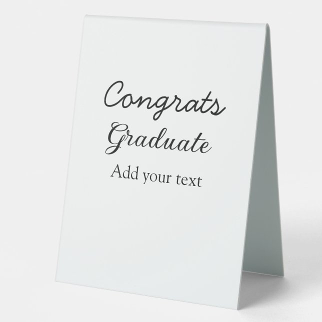 Simple minimal congratulations graduation add your table tent (Front)