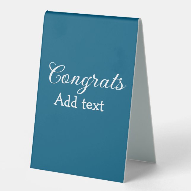 Simple minimal congratulations graduation add your table tent (Front)