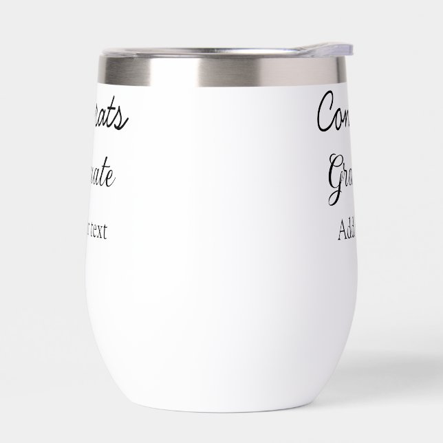 Simple minimal congratulations graduation add your thermal wine tumbler (Left)