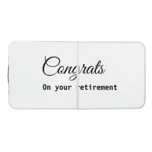 Simple minimal congratulations on retirement add n beer pong table