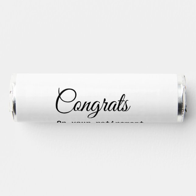 Simple minimal congratulations retirement add name breath savers® mints (Front)