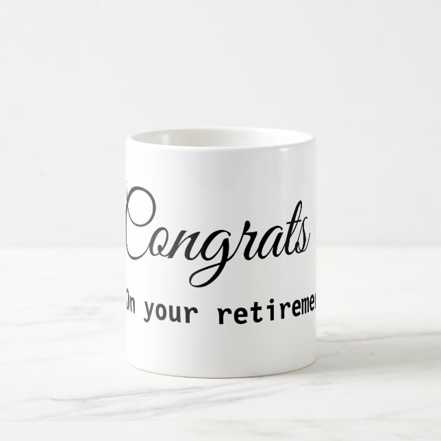 Simple minimal congratulations retirement add name coffee mug (Center)