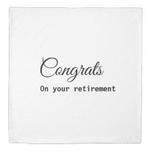 Simple minimal congratulations retirement add name duvet cover