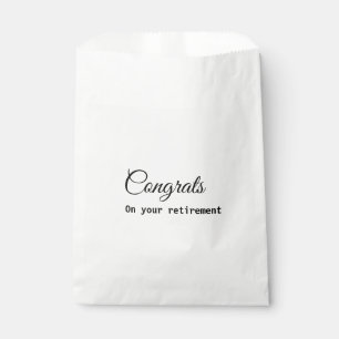 Simple minimal congratulations retirement add name favor bag
