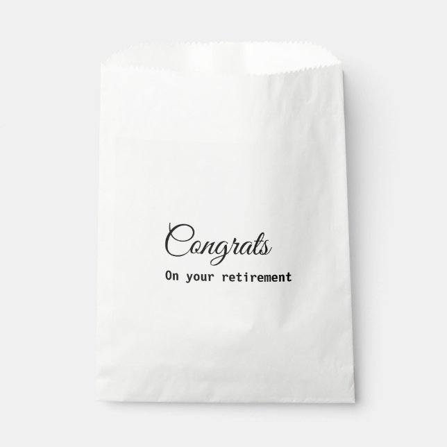 Simple minimal congratulations retirement add name favor bag (Front)