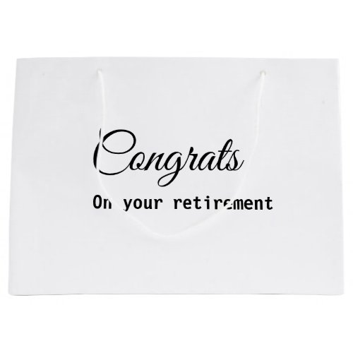 Simple minimal congratulations retirement add name large gift bag