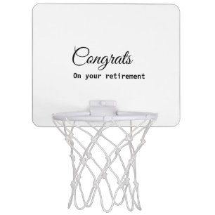 Simple minimal congratulations retirement add name mini basketball hoop