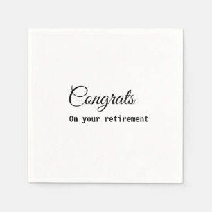 Simple minimal congratulations retirement add name napkins