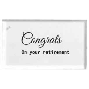 Simple minimal congratulations retirement add name place card holder