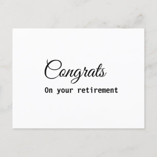Simple minimal congratulations retirement add name postcard
