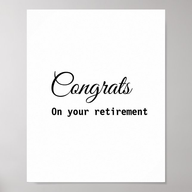 Simple minimal congratulations retirement add name poster (Front)