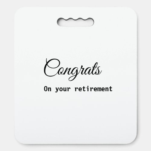 Simple minimal congratulations retirement add name seat cushion