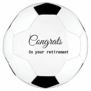 Simple minimal congratulations retirement add name soccer ball