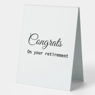 Simple minimal congratulations retirement add name table tent
