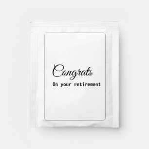 Simple minimal congratulations retirement add name tea bag drink mix