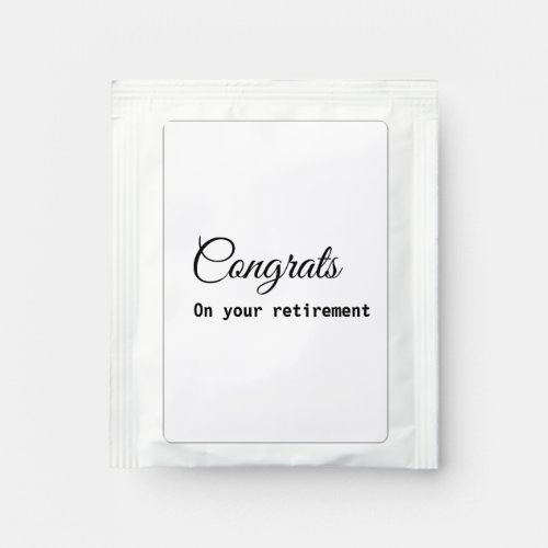 Simple minimal congratulations retirement add name tea bag drink mix