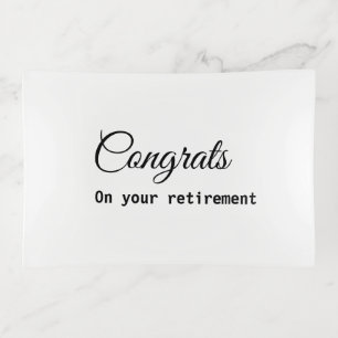 Simple minimal congratulations retirement add name trinket tray