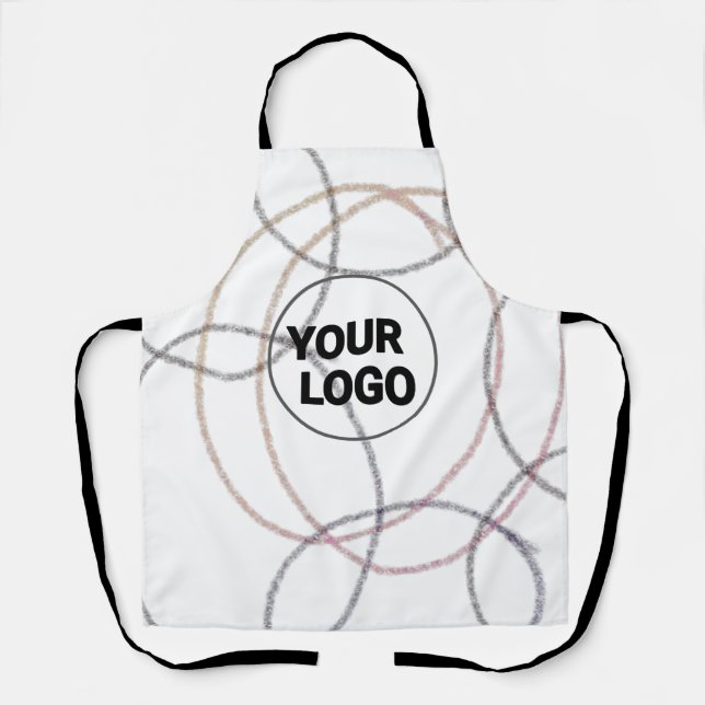 simple minimal custom add your logo address websit apron (Front)