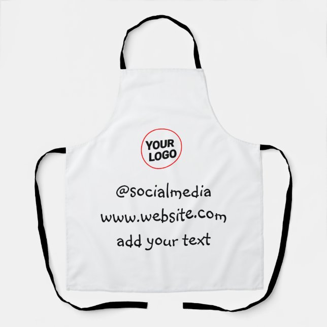 simple minimal custom add your logo address websit apron (Front)
