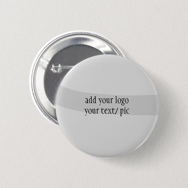simple minimal custom add your logo address websit button (Front & Back)