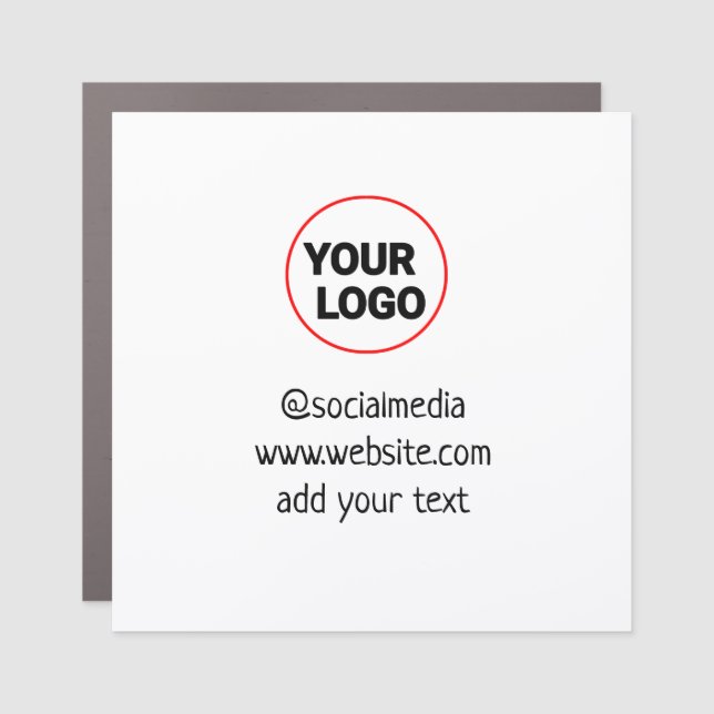 simple minimal custom add your logo address websit car magnet (Front)