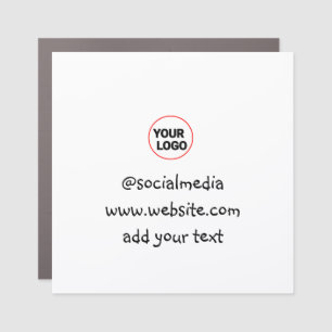 simple minimal custom add your logo address websit car magnet