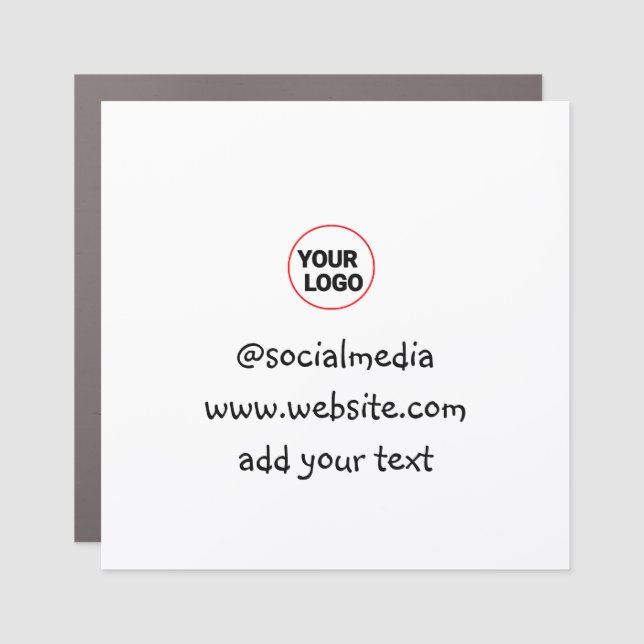 simple minimal custom add your logo address websit car magnet (Front)
