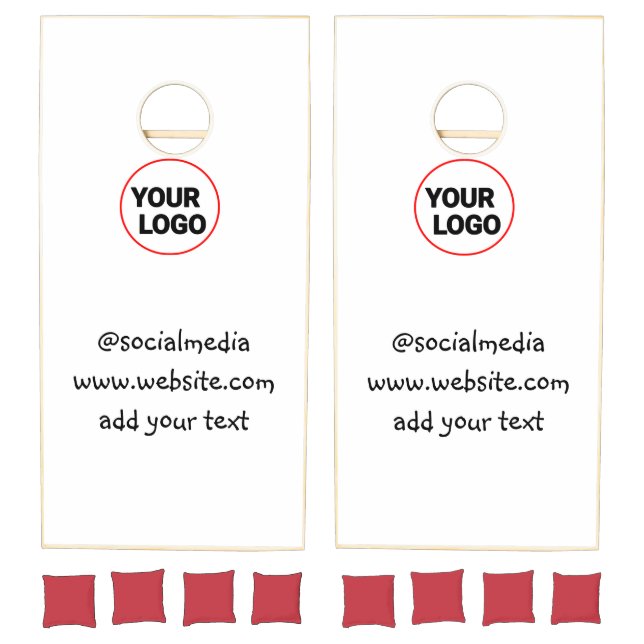 simple minimal custom add your logo address websit cornhole set (Set)