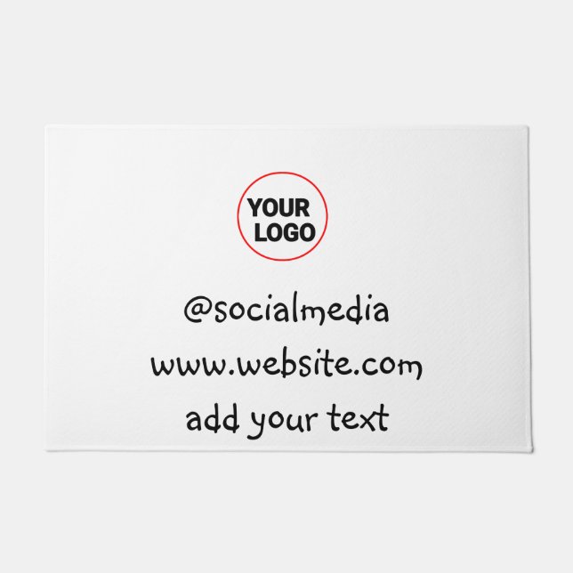 simple minimal custom add your logo address websit doormat (Front)