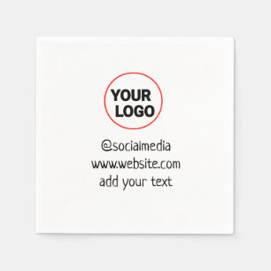 simple minimal custom add your logo address websit napkins